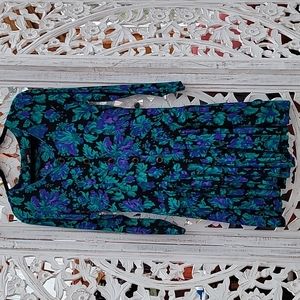 Vintage 70s Dawn Joy Floral Pleated Romper Dress Small